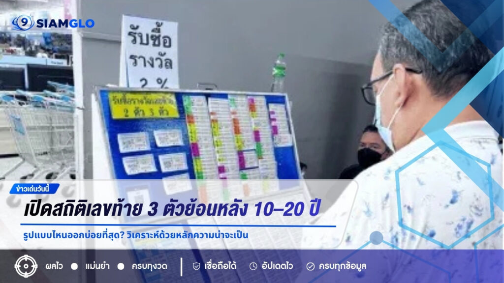 เปิดสถิติเลขท้าย 3 ตัวย้อนหลัง 10–20 ปี รูปแบบไหนออกบ่อยที่สุด? วิเคราะห์ด้วยหลักความน่าจะเป็น
