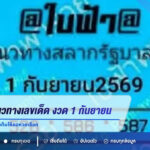 ใบฟ้าแจกแนวทางเลขเด็ด งวด 1 กันยายน 2569 เปิดเลข 2 ตัว-3 ตัว จัดเต็มให้คอหวยเลือก