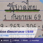 บอล ซุปเปอร์บอล เปิดแนวทางหวย 1/9/69 เน้นเลขวิ่ง 9-6 จัดชุด 2 ตัว 3 ตัวให้ลุ้น