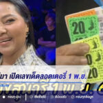 สุนารี ราชสีมา เปิดเลขเด็ดลอตเตอรี่ 1 พ.ย. 69 เลข 85-387 โดดเด่นน่าจับตา
