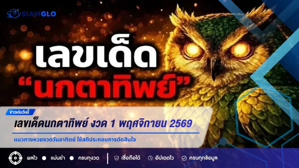 เลขเด็ดนกตาทิพย์ งวด 1 พฤศจิกายน 2569 แนวทางหวยงวดวันอาทิตย์ ใช้สติประกอบการตัดสินใจ