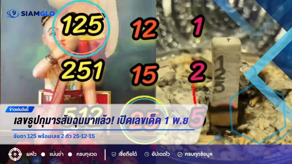 เลขธูปกุมารส้มฉุนมาแล้ว! เปิดเลขเด็ด 1 พ.ย. 69 จับตา 125 พร้อมเลข 2 ตัว 25-12-15